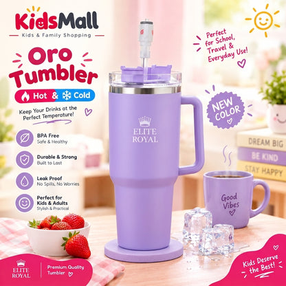 40 oz Hot & Cold Insulated Tumbler with Handle & Straw Lid