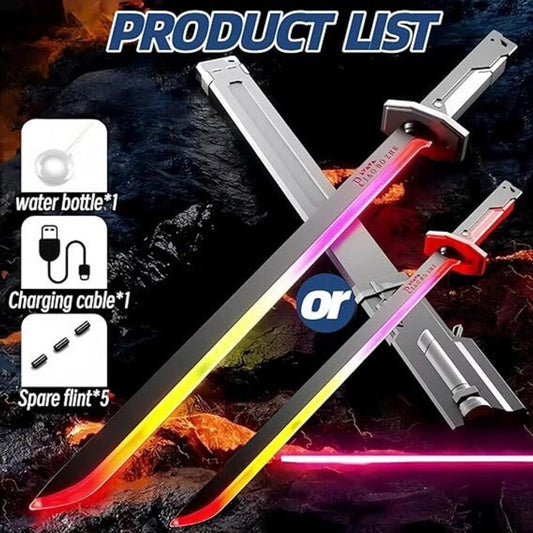 LED Flame Color Toy Sword RGB Light-Up Toy Sword Rechargeable LED Toy Sword Glowing Fantasy Toy Sword Light-Up Warrior Sword LED Adventure Toy Sword Magic Light Sword RGB Kids Toy Sword
