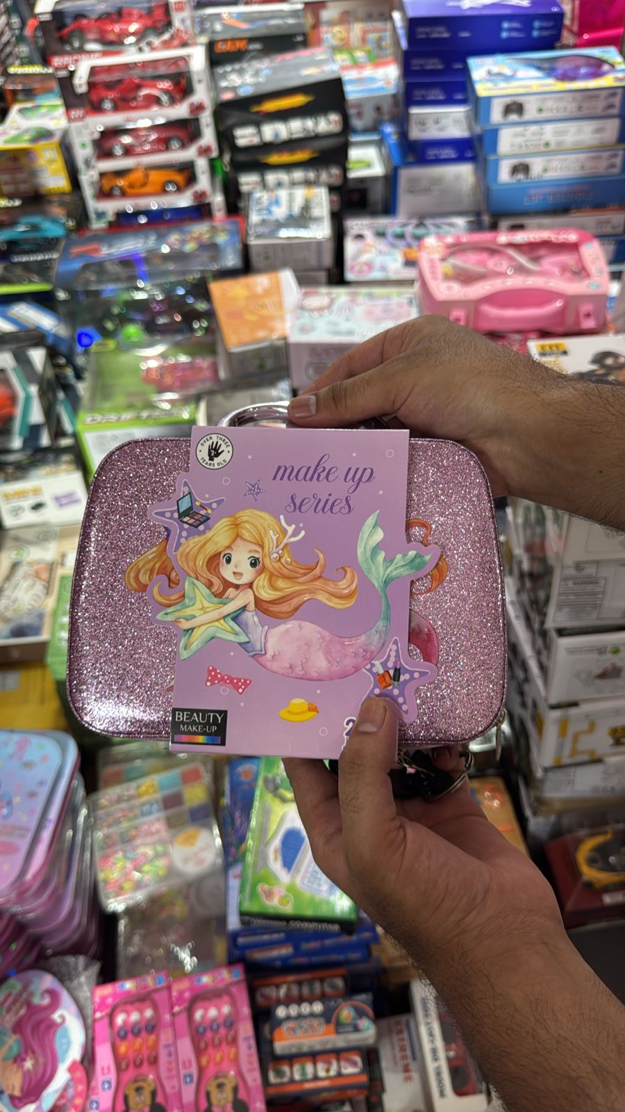 Mermaid Make Up Series Beauty Kit Pink Glitter Case - KidsMall Pakistan