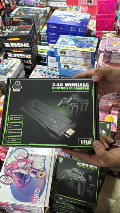 Game Stick Lite 2.4G Wireless HDMI Gaming Console with 2 Controllers - KidsMall Pakistan