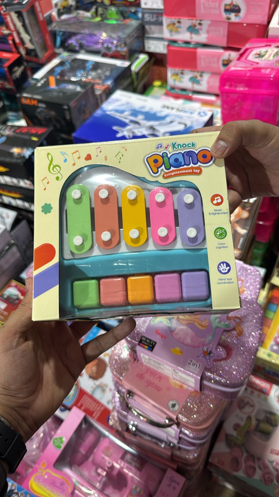 Knock Piano 2-in-1 Xylophone and Piano Enlightenment Toy for Toddlers - KidsMall Pakistan
