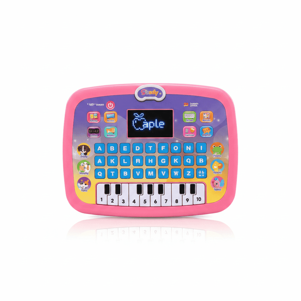 Educational Computer Pad with LED Screen & Piano | 26 English Words Learning Toy - KidsMall