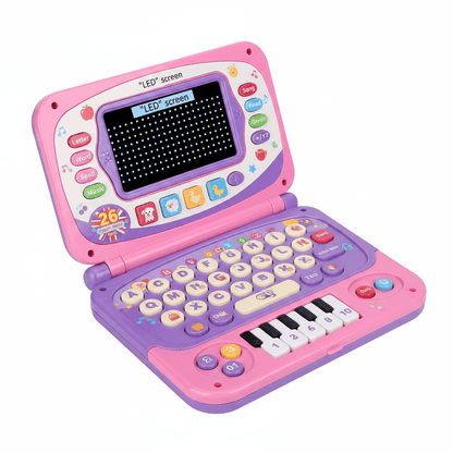 Educational Computer Pad with LED Screen & Piano | 26 English Words Learning Toy - KidsMall