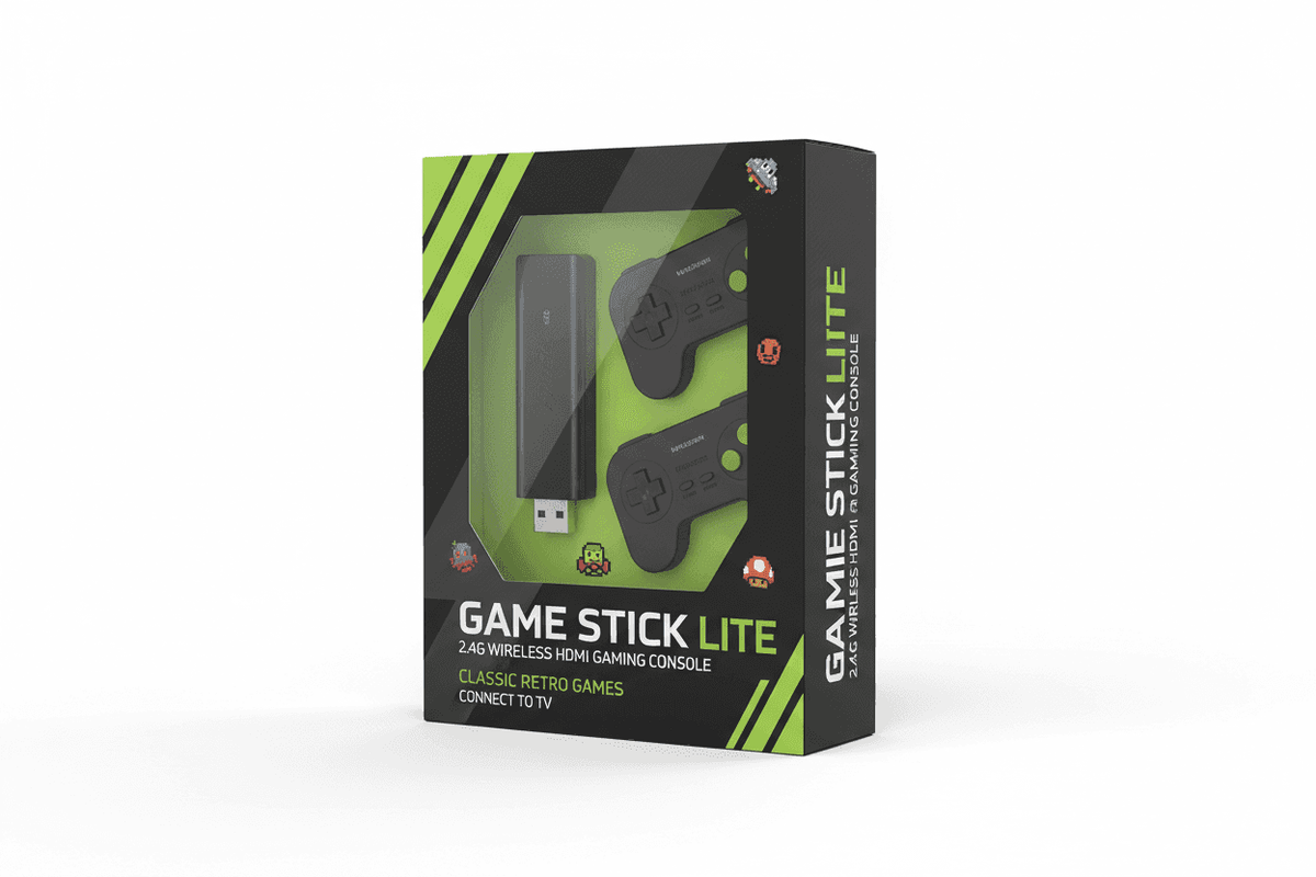 Game Stick Lite | 2.4G Wireless HDMI Gaming Console with 2 Controllers - KidsMall