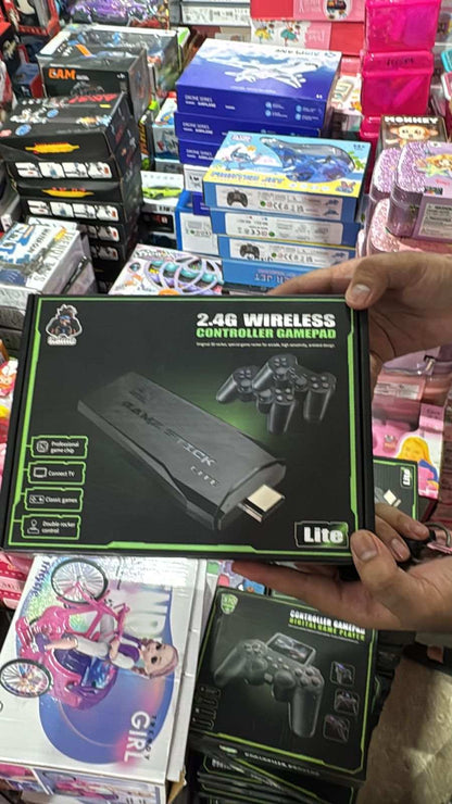 Game Stick Lite | 2.4G Wireless HDMI Gaming Console with 2 Controllers - KidsMall