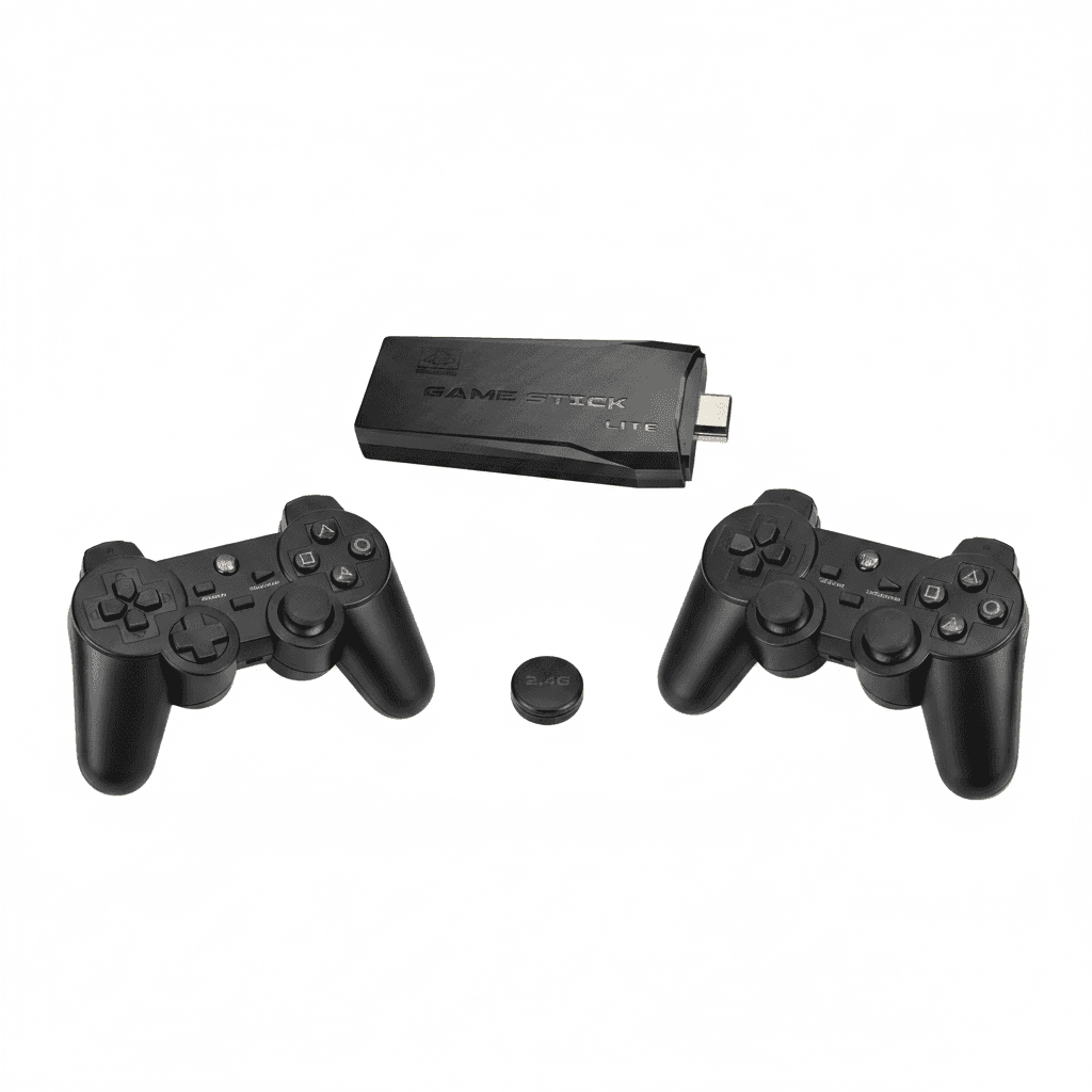 Game Stick Lite | 2.4G Wireless HDMI Gaming Console with 2 Controllers - KidsMall