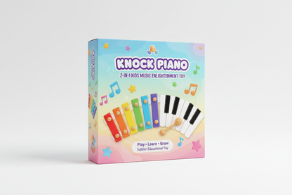 Knock Piano Enlightenment Toy packaging box mockup
