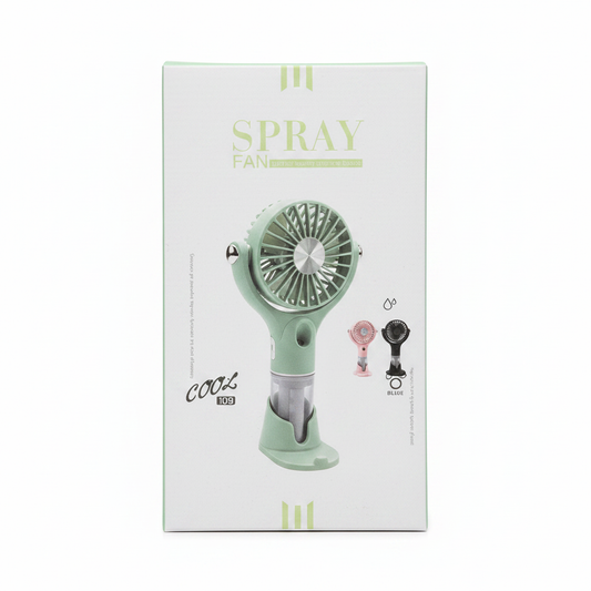 Cool Spray Fan box packaging zoomed in