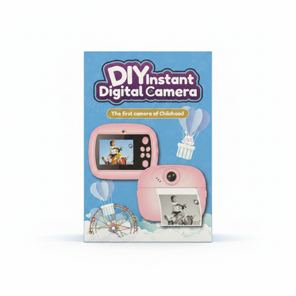 DIY Instant Digital Camera box packaging zoomed in
