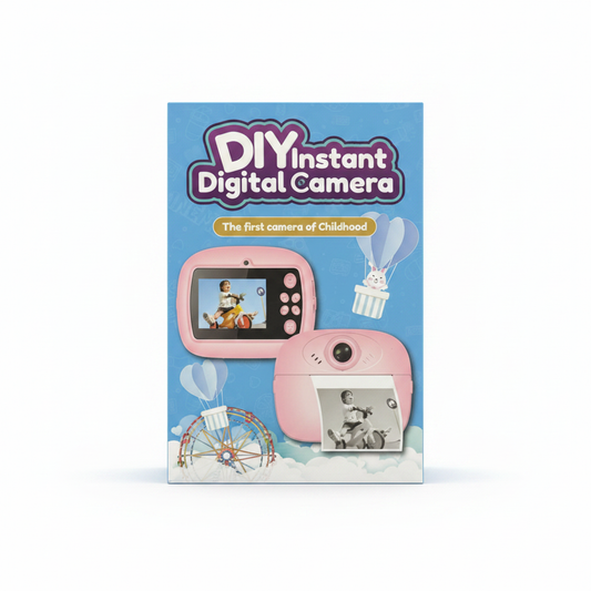 DIY Instant Digital Camera box packaging zoomed in