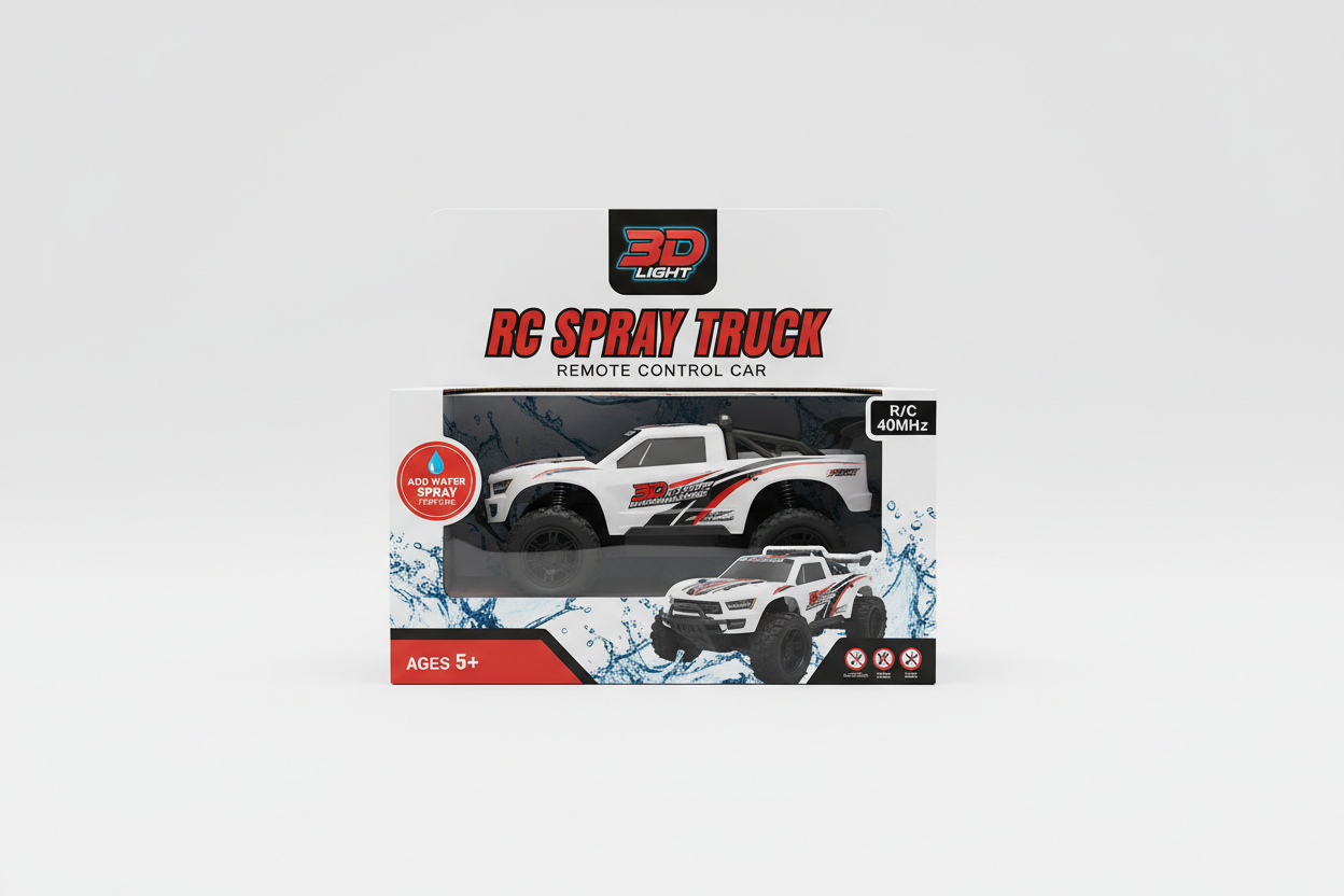 RC Spray Truck packaging box mockup