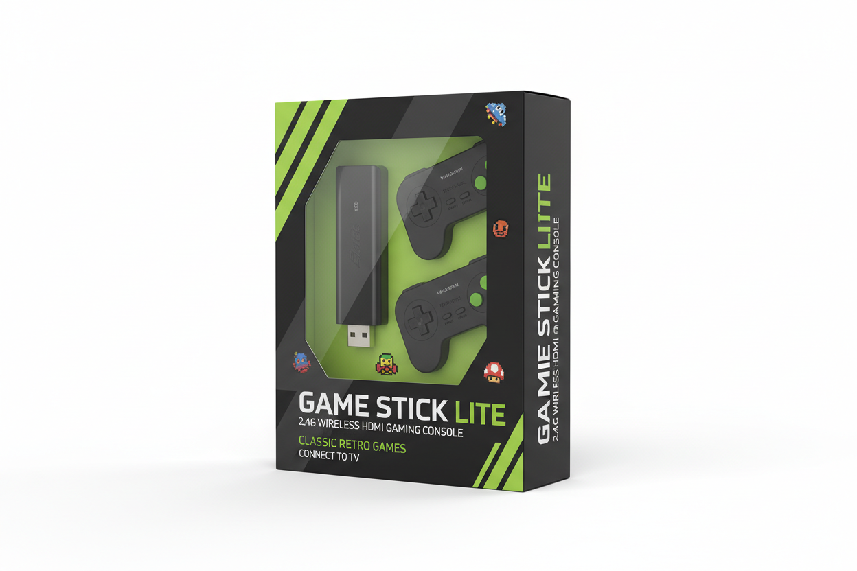 Game Stick Lite packaging box mockup