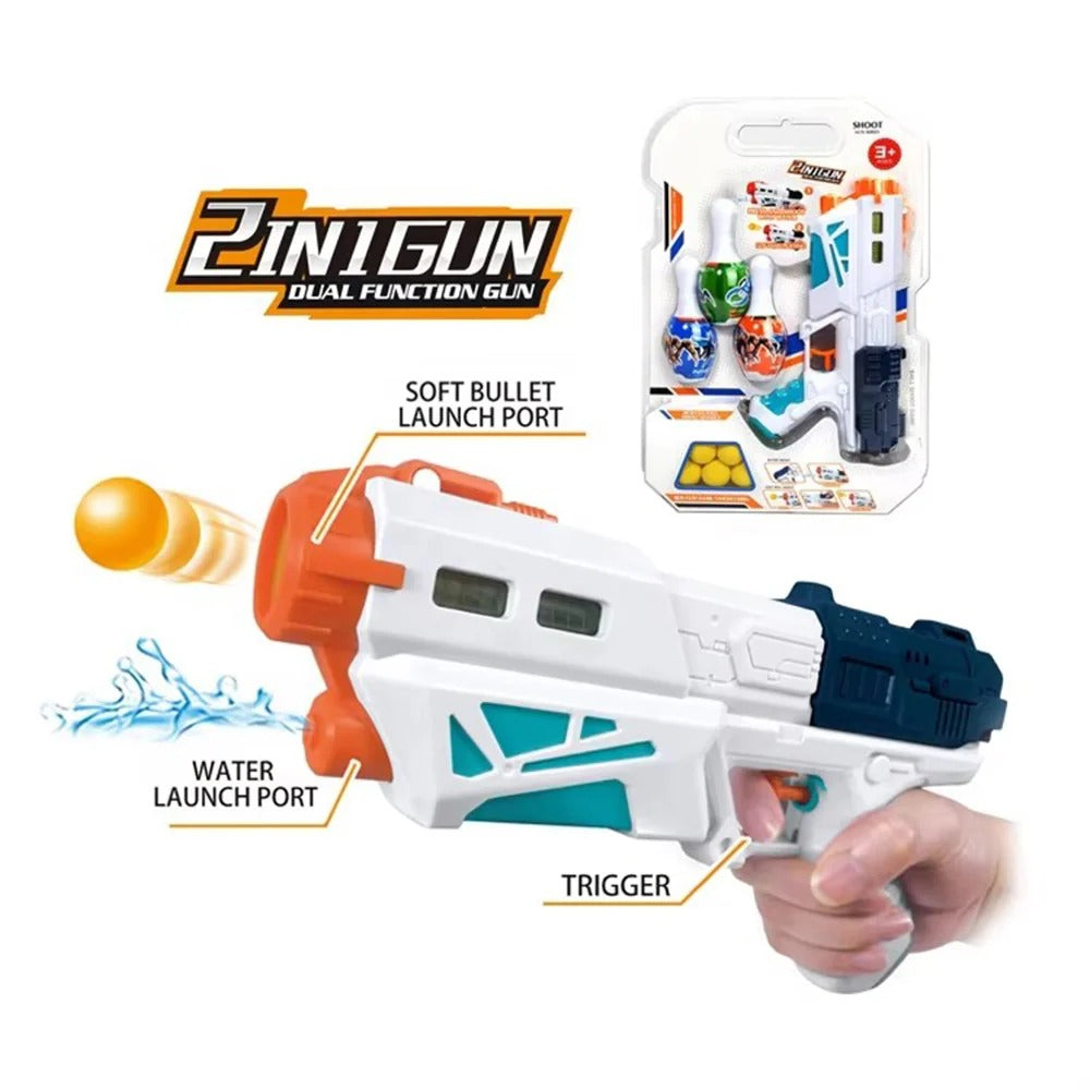 2 IN 1 SOFT BALL SHOOTING WATER GUN TOY