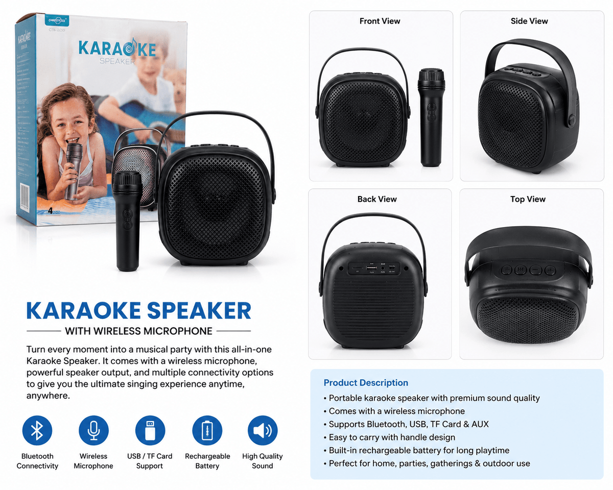 Mini Karaoke Speaker Bluetooth Karaoke Speaker Portable Karaoke Speaker Karaoke Speaker Set Wireless Karaoke Speaker Mini Speaker with Mic Kids Karaoke Speaker Portable Mic Speaker - KidsMall