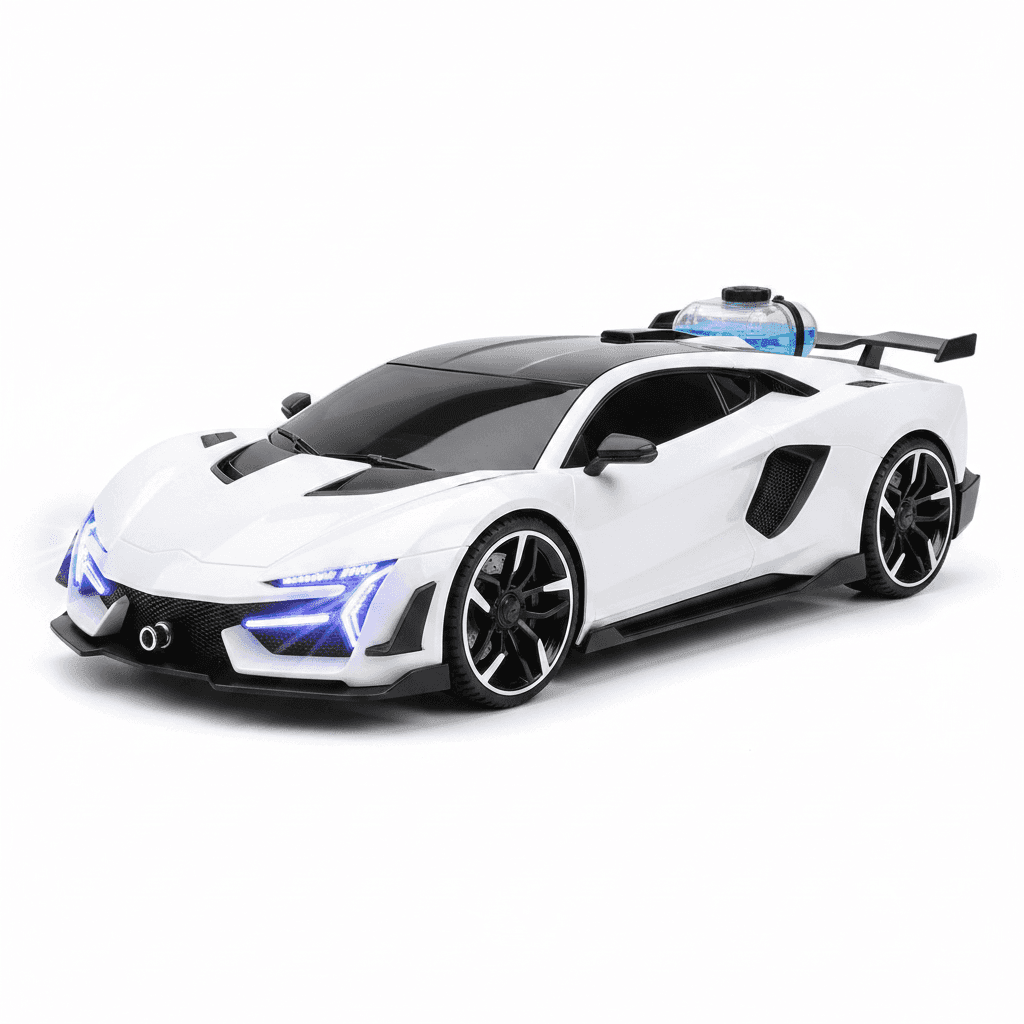 RC Spray Truck Remote Control Car with 3D Lights | Water Spray Effect - KidsMall